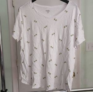 White avocado tee